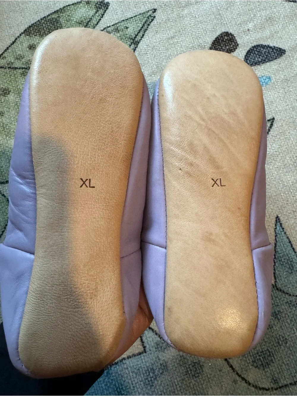 Leather slippers